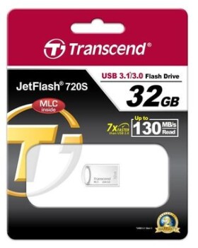 Transcend JetFlash 720S 32GB strieborná / Flash Disk / USB 3.2 Gen 1 - (USB-A 3.0) (TS32GJF720S)