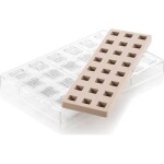 Profesionálny polykarbonátový set na pralinky Quadro 24x8,9 ml 1,5x2,5x2,5 cm - Silikomart - Silikomart