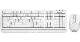 A4Tech FG1012 biela / set bezdrôtová klávesnica + myši / CZ layout / USB-A nano prijímač 2.4GHz (FG1012-WH)