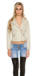 Sexy KouCla biker look jacket asym. Zip white L