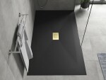 MEXEN/S - Hugo sprchová vanička SMC 180x100, čierna, krytka zlatá 42701018-G