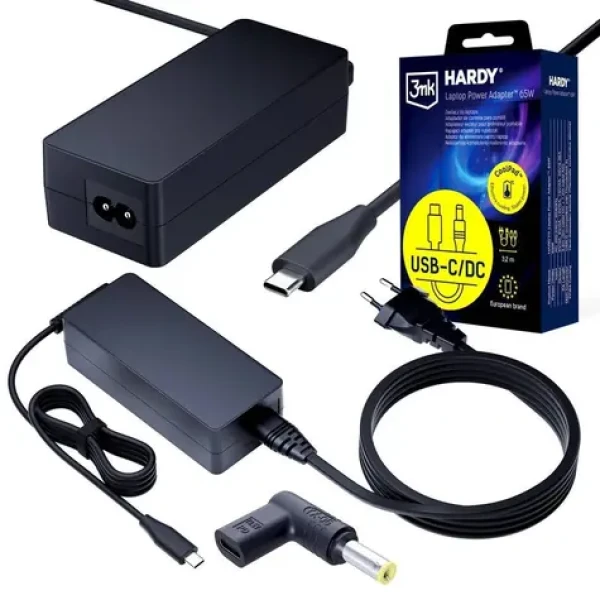 3mk Hardy adaptér USB-C - DC 5,5 x2, 5mm pre notebooky / Napájací adaptér / 20V / Lenovo/ HP/ DELL/ Acer/ Asus/ Toshiba/ IBM (5903108753852)