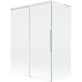 MEXEN/S - Rox L vaňová zástena 2-krídlová posuvná 120 + 70 x 150, transparent, biela 8C9L-120-070-20-00