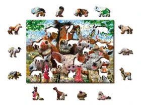 Wooden City Drevené puzzle Život na farme 2v1