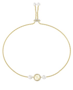 Guess Elegantný pozlátený náramok Tiny Pearly JUBB05520JWYGT/U