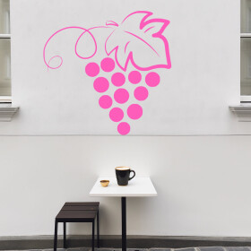 Veselá Stena Samolepka Strapec hroznového vína Farba: růžová, Veľkosť: 80 x 80 cm