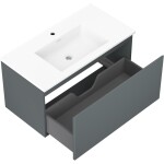 MEXEN/S - Orio kúpeľňová skrinka 90 cm s umývadlom Otis, 1 šuplík, grafit mat/biela mat 91A10-09047-1-BF66-W18M01
