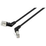 Renkforce RF-6071546 RJ45 sieťové káble, prepojovacie káble CAT 6A F/UTP 0.50 m čierna zásuvné kontakty otočné o 360°, zahnutý káblový vývod 1 ks; RF-6071546