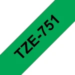 Brother Páska na štítky 24 mm čierna/zelená / Páska do tlačiarne štítkov / 8 m / Tepelný prenos / Vodeodolná (TZE-751)