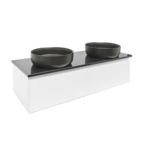 Kúpeľňová skrinka so žulovou doskou SAT Evolution 118x30x44, 8 cm biela mat SATEVO120WMZ SATEVO120WMZ