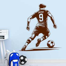 Veselá Stena Samolepka Futbalista s menom Farba: hnědá, Veľkosť: 40 x 43 cm