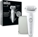 Braun Silk-épil 9 9-011 strieborná / Epilátor / 40 pinziet MicroGrip / 0,5 mm / vstavaná batéria