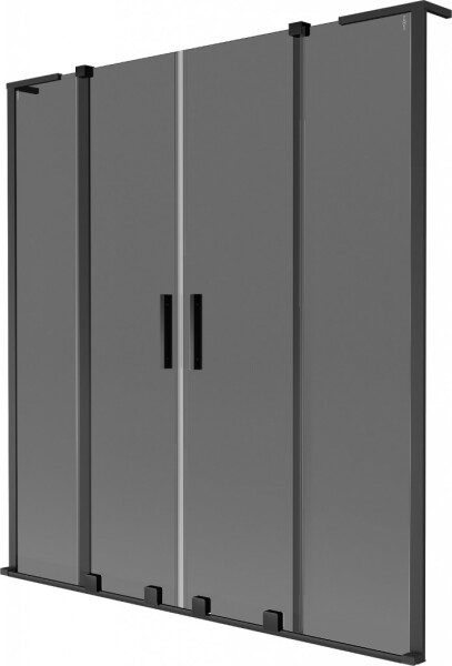 MEXEN/S - Velar L Duo dvojkrídlová posuvná vaňová zástena 140 x 150, grafit, čierna 896-140-003-42-70