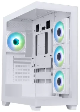Bitfenix CETO biela / PC skriňa / ATX / 4X 120 mm ARGB / 2x USB 3.0 / USB-C / bez zdroja / priehľadná bočnica (BFC-CET-500-WWGSK-4A)