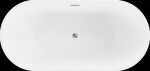 MEXEN/S - Luna vaňa voľne stojaca 150 x 75, biela/čierna, sifón a prepad chróm 52031507575-01