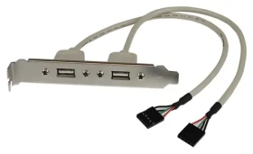 StarTech USB slotový panel adaptér strieborná / Redukcia / 2x USB-A / IDC / 0,29 m (USBPLATE)