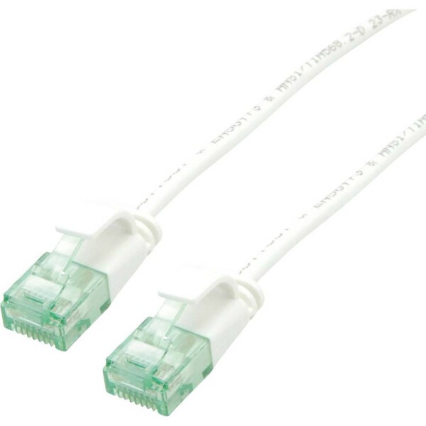 Roline recycled material 21.45.3467 RJ45 sieťové káble, prepojovacie káble CAT 6A U/UTP 5.00 m biela netienený, extrémne tenký, PVC plášť 1 ks; 21.45.3467
