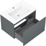 MEXEN/S - Orio kúpeľňová skrinka 70 cm s umývadlom Otis, 1 šuplík, grafit mat/biela mat 91A10-07047-1-BF66-W18M01