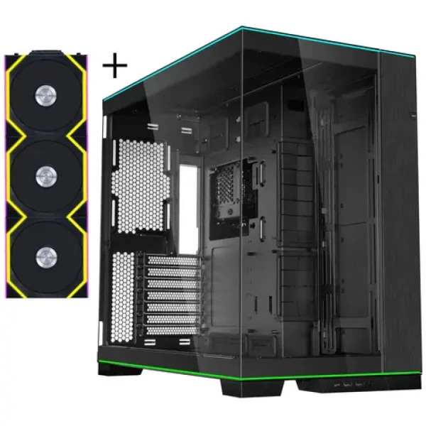 Lian Li O11D EVO RGB čierna + 3× UNI FAN SL Wireless 120 mm / PC skriňa / Mid Tower / Tempered Glass / ARGB PWM (GABU-556)