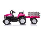 Mamido Mamido Detský elektrický traktor s vlečkou Farm 24V 2x45W EVA kolesá ružový