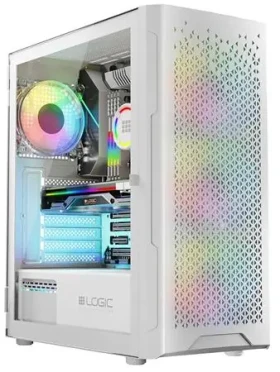 Logic Aramis ARGB Midi biela / ATX / micro-ATX / mini-ITX / bez zdroja / 1 x USB 3.0 / 2 x USB 2.0 / priehľadná bočnica (AT-ARAMIS-20-0000000-0002)