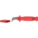 Káblový nôž s ochrannou izoláciou a hákovou čepeľou, 200 mm KS Tools 117.1296; 117.1296