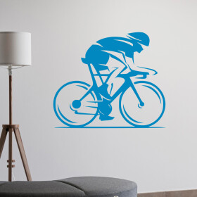 Veselá Stena Samolepka Cestný cyklista Farba: modrá, Veľkosť: 100 x 86 cm