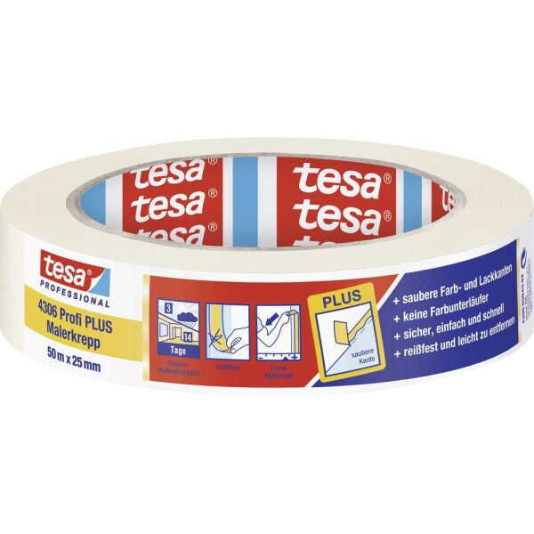 Tesa PREMIUM 04306-00043-02 krepová lepiaca páska tesakrepp® béžová (d x š) 50 m x 25 mm 1 ks; 04306-00043-02