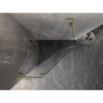 MEXEN/S - Lunar L sprchový kút päťboký krídlový ľavá 80 x 80, transparent, zlato kartáčovaná 831L-080L-080P-55-00-L
