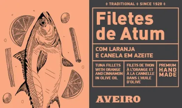 Aveiro Tuniakové filety v olivovom oleji s pomarančom a celým kúskom škorice 120g (12336)