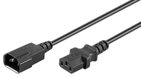MicroConnect Predlžovací kábel C14 - C13 1.5m čierna (PE040615)