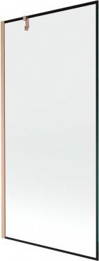 MEXEN/S - Next vaňová zástena FIX 90 x 150, čierna vzor, meď kartáčovaná 895-090-000-00-70-65