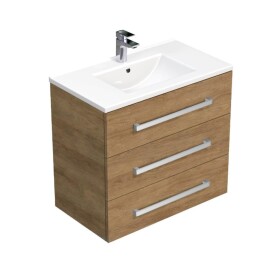 Kúpeľňová skrinka s umývadlom SAT Cube Way 80x76,5x46 cm dub Hickory CUBE46803DHMOD CUBE46803DHMOD