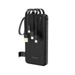 Dudao K11 10000mAh čierna / Powerbanka / 64W / so vstavanými káblami USB-A / USB-C / Lightning / Micro USB (195932)