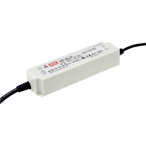 MEAN WELL LPF-40-54 LED driver, napájací zdroj pre LED konštantné napätie, konštantný prúd 41 W 0.76 A 32.4 - 54 V/DC bez možnosti stmievania, PFC spínacie; LPF-40-54