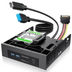 GrauGear Frontpanel USB Hub a čítačka kariet / Frontpanel / 5,25 "/ USB-C 20 Gbps / 2x 2,5" SSD rámček (G-MP01CR-5)