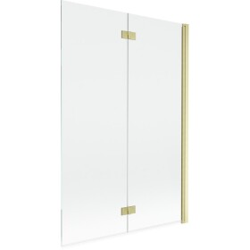 MEXEN - MIST vaňová zástena 120x150 cm 6mm 2-s, zlatá kartáčovaná, číra, pravá 8A9-120-002-55-00-P