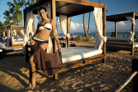 Plavky Liliana Terra-Avorio M-259 Brown-ecru (25) - Marko S/M
