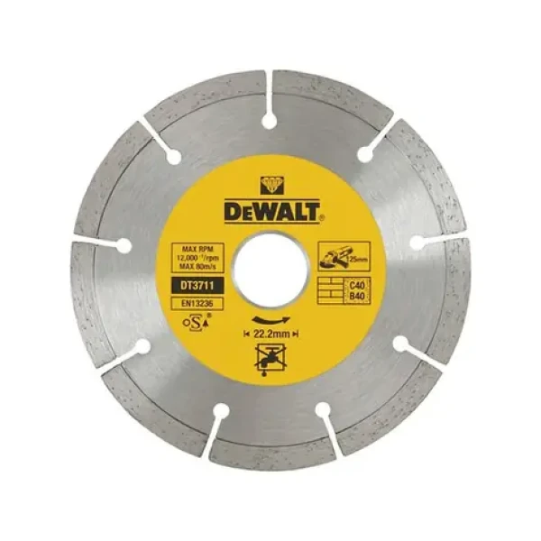 DeWalt DT3711 / Segmentový diamantový kotúč / Priemer 125x22.2 mm / Šírka 1.8 mm / Počet segmentov 9 (DT3711)