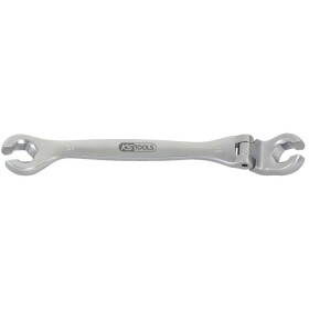 KS Tools 518.0379 CHROMEplus otvorený dvojitý očkový kľúč s kĺbom, 9mm; 518.0379