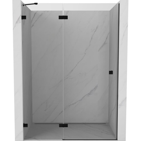 MEXEN/S - Lunar sprchové dvere krídlové ľavé 130, transparent, čierna 834-130-000-70-00-L