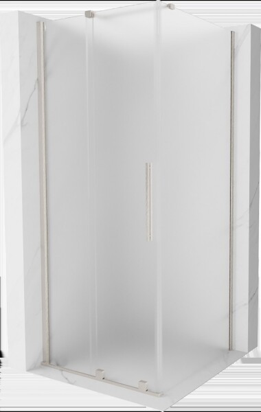 MEXEN/S - Velár sprchovací kút, posuvné dvere 110 x 110, dekor, nikel kartáčovaný 871-110-110-31-97