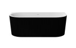BESCO - Voľne stojaca vaňa LEYA čierna/biela, sifón so štrbinovým prepadom - Farba - Čierna / biela, Farba sifónu - Čierna, Rozmer vane - 170 × 78 cm VANLEY170BWNB