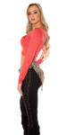 Sexy KouCla bellyfree findknitted Jumper/ leo look CORAL Einheitsgroesse