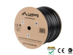 Lanberg LCU6-21CU-0305-BK čierna / Sieťový kábel / Cat6 / U/UTP / 305 m / vonkajšie / CU / Fluke Test (LCU6-21CU-0305-BK)