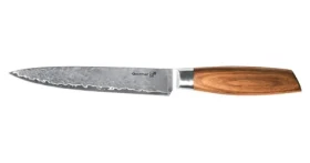 G21 Gourmet Damascus / Kuchynský nôž / Damaškova oceľ / Dĺžka čepele 18 cm / Rukoväť zebrawood (NB-P2669-SLI)