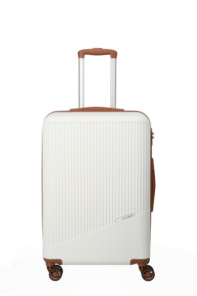Stredný škrupinový kufor na kolieskach Travelite Bali M White/Cognac