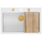 Quadron - Granitový drez MARC 110 WORKSTATION White Zlaty HQM7650U1_PVDG1