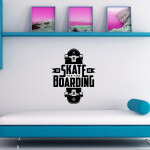 Veselá Stena Samolepka Skateboarding Farba: žlutá, Veľkosť: 60 x 47 cm