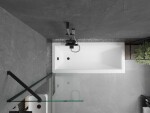 MEXEN/S - Cubik obdĺžniková vaňa 160 x 70 cm s panelom + vaňová zástena 60, transparent, čierna 550316070X9506000070